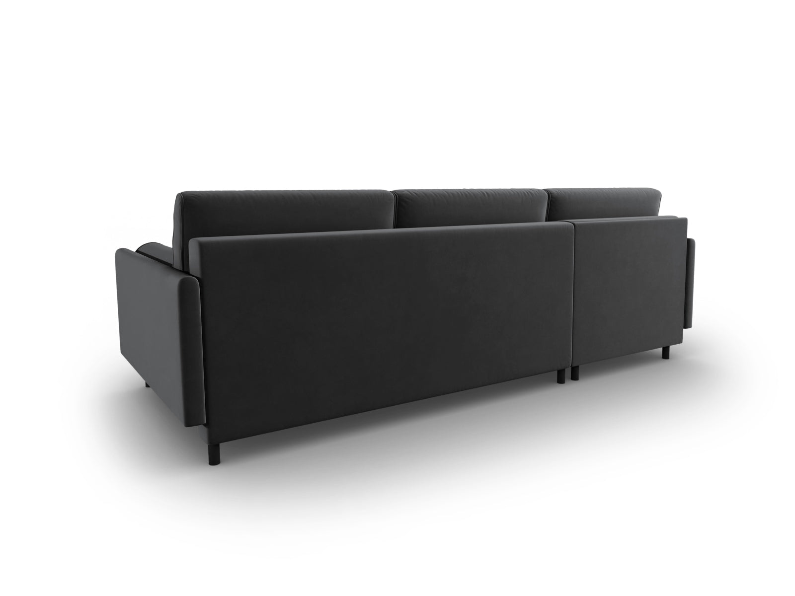 Elegantes, graublaues Bettsofa von Micadoni, 5-Sitzer, linksseitig, bietet Schlaffunktion und Stauraum für zusätzlichen Komfort.