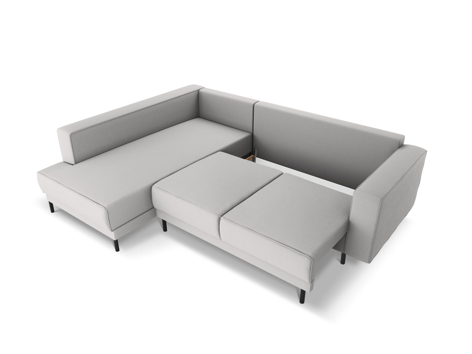 Modernes Caro Ecksofa in elegantem Grau, 5-Sitzer mit praktischer Schlaffunktion, perfekt für entspannte Abende und Übernachtungsgäste.