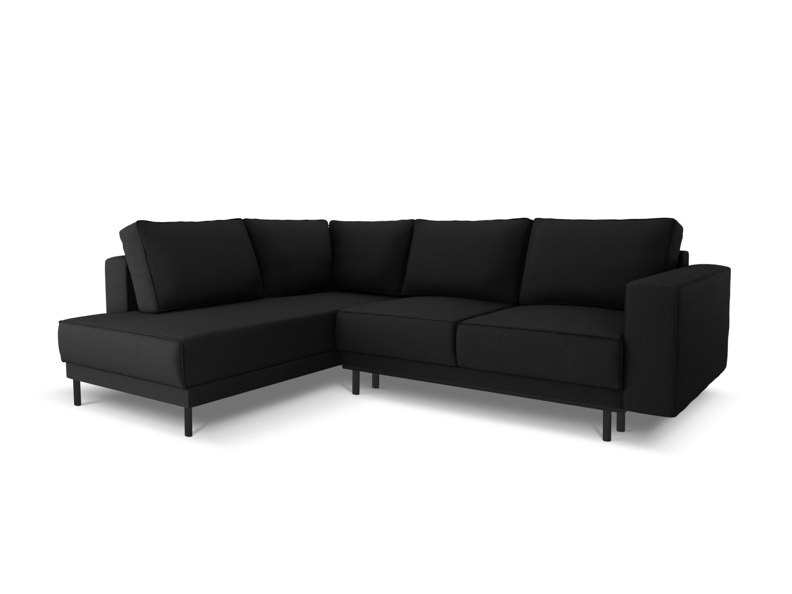 Caro Ecksofa mit Schlaffunktion links 5 Sitzer in Black präsentiert im Onlineshop von KAQTU Design AG. Ecksofa links ist von Micadoni