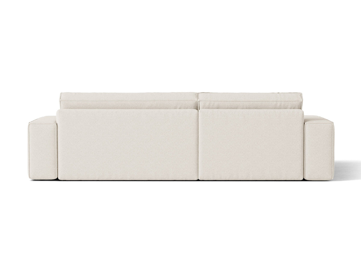 Jodie Ecksofa links mit Schlaffunktion und Stauraumbox 3 Sitzer in Light Beige-Megan präsentiert im Onlineshop von KAQTU Design AG. Bettsofa links ist von Micadoni