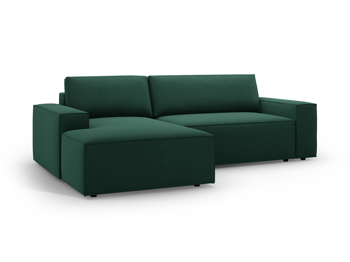 Jodie Ecksofa links mit Schlaffunktion und Stauraumbox 3 Sitzer in Green-Megan präsentiert im Onlineshop von KAQTU Design AG. Bettsofa links ist von Micadoni