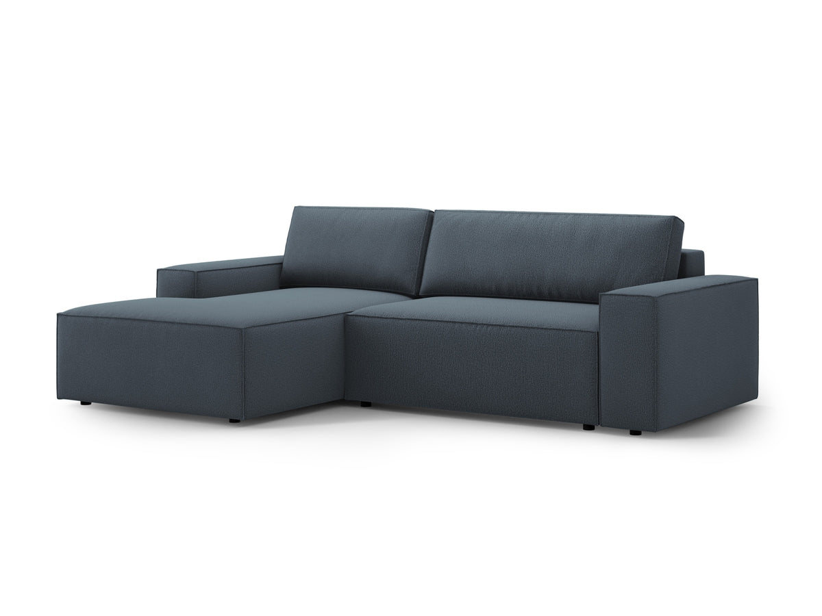 Jodie Ecksofa links mit Schlaffunktion und Stauraumbox 3 Sitzer in Blue-Megan präsentiert im Onlineshop von KAQTU Design AG. Bettsofa links ist von Micadoni