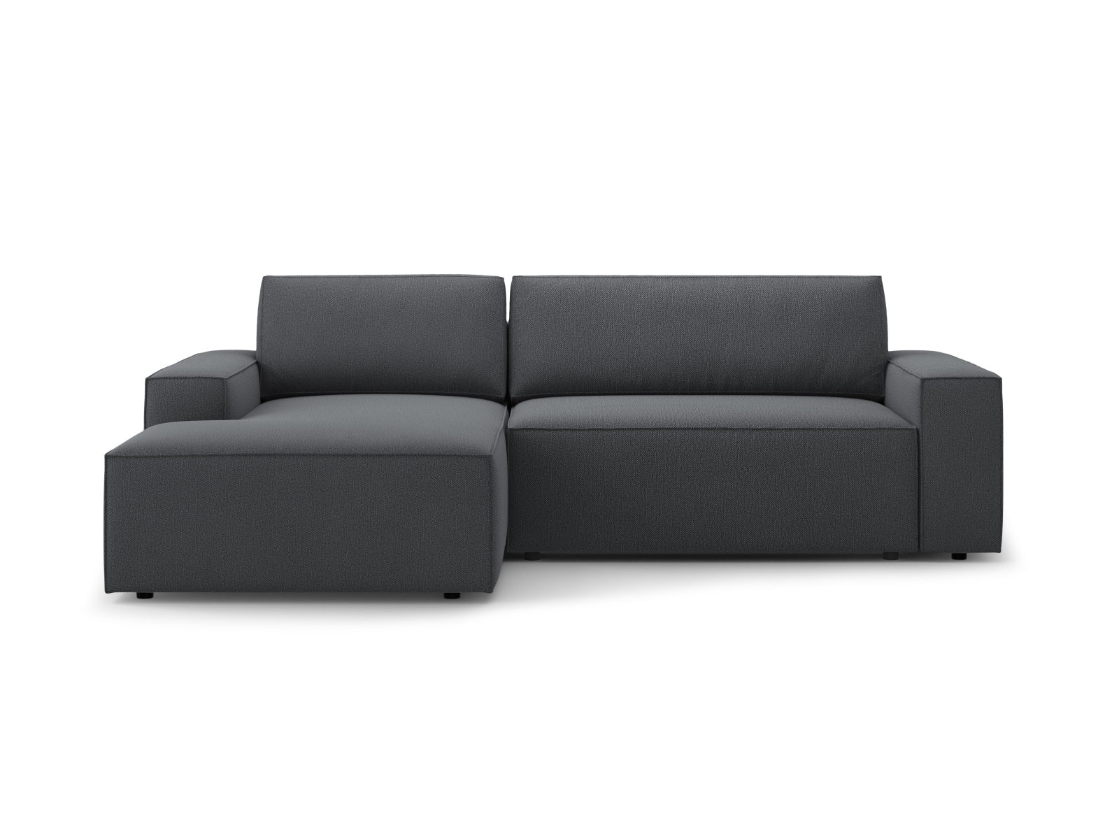 Jodie Ecksofa links mit Schlaffunktion und Stauraumbox 3 Sitzer in Dark Grey präsentiert im Onlineshop von KAQTU Design AG. Ecksofa links ist von Micadoni