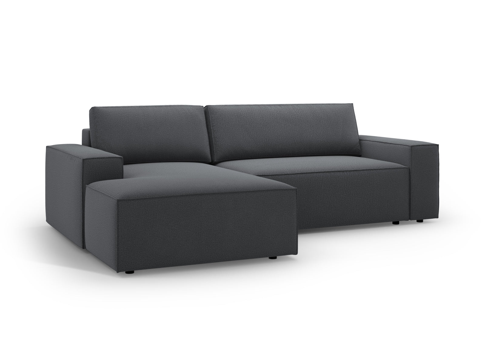Elegantes Jodie Ecksofa links mit Schlaffunktion und Stauraum, perfekt für gemütliche Abende und platzsparende Lösungen.