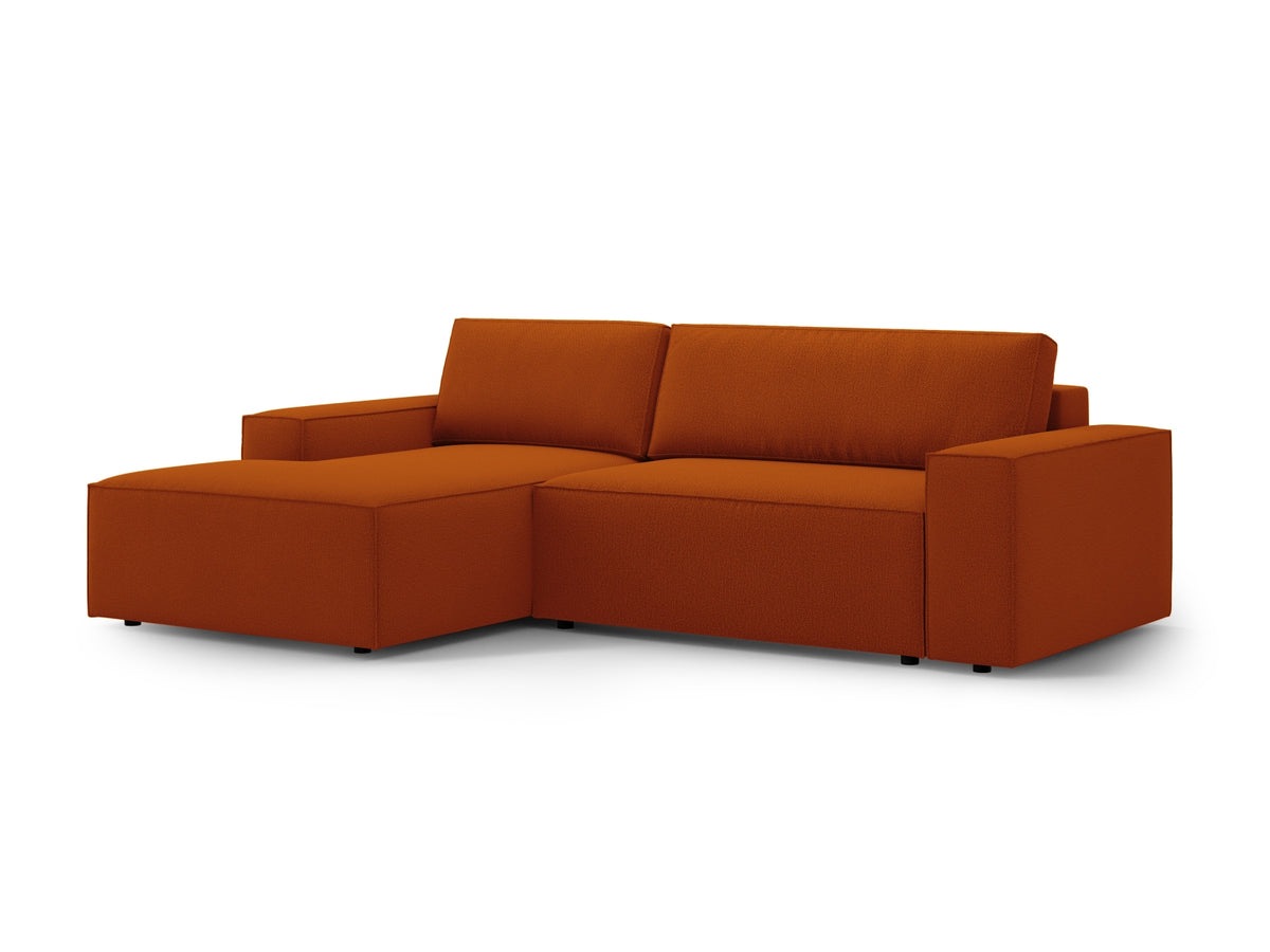 Jodie Ecksofa links mit Schlaffunktion und Stauraumbox 3 Sitzer in Terracotta-Megan präsentiert im Onlineshop von KAQTU Design AG. Bettsofa links ist von Micadoni