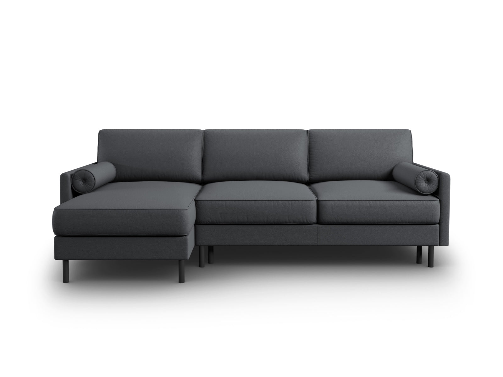 Scott Ecksofa links mit Schlaffunktion Stauraum 5 Sitzer in Dark Grey-Megan präsentiert im Onlineshop von KAQTU Design AG. Bettsofa links ist von Micadoni