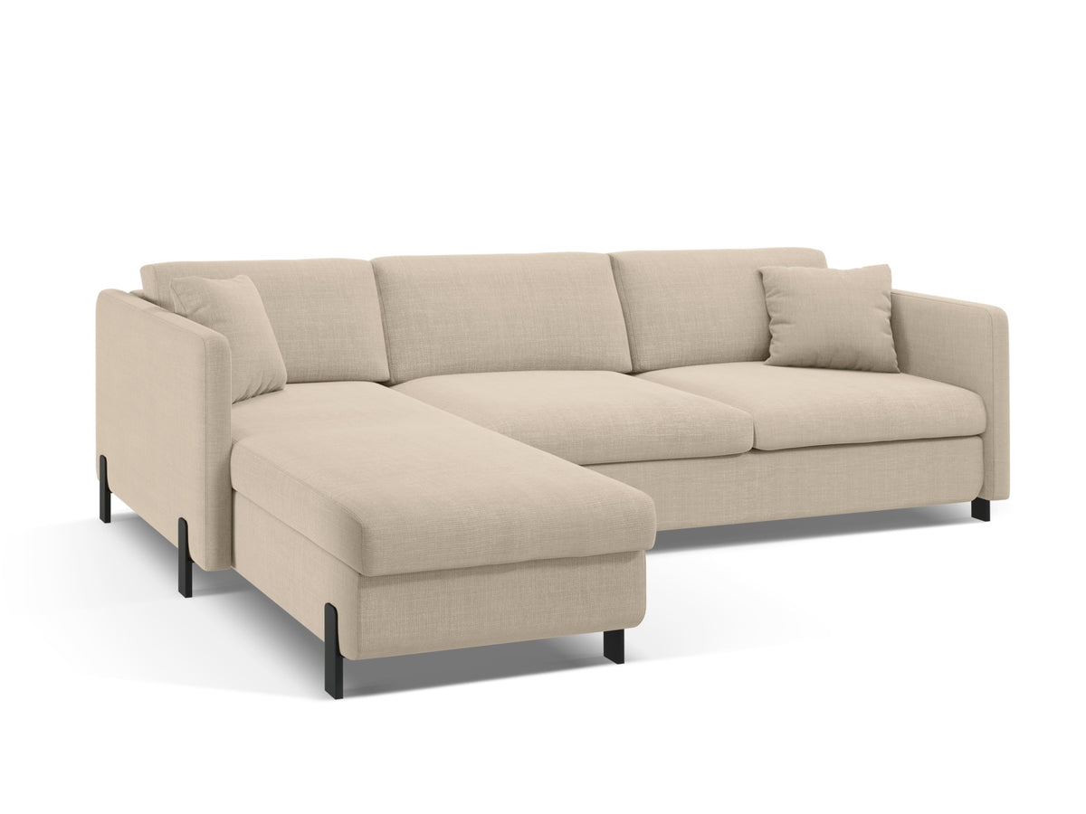 Gloria Ecksofa links mit Schlaffunktion und Stauraum 4 Sitzer in Beige-Bjorn präsentiert im Onlineshop von KAQTU Design AG. Bettsofa links ist von Micadoni