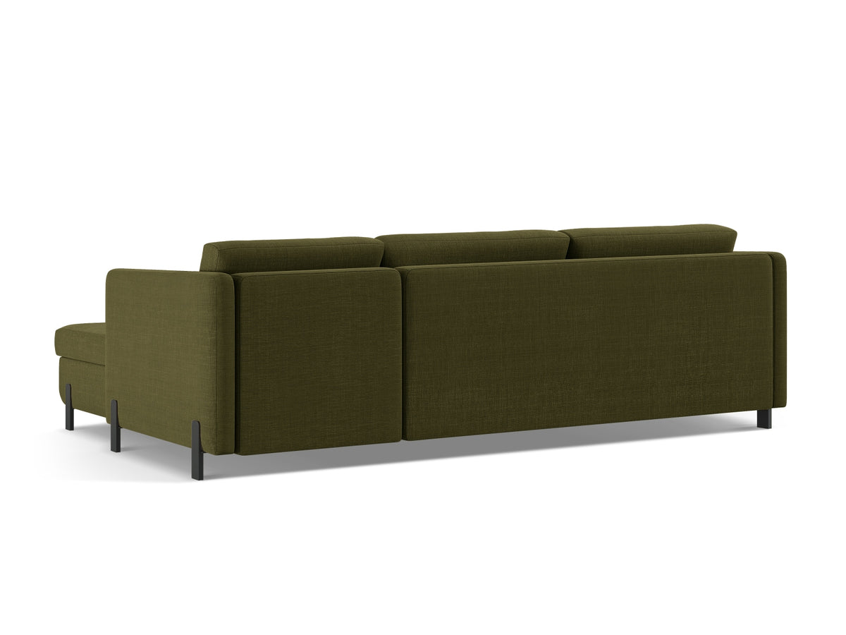 Gloria Ecksofa links mit Schlaffunktion und Stauraum 4 Sitzer in Green-Bjorn präsentiert im Onlineshop von KAQTU Design AG. Bettsofa links ist von Micadoni