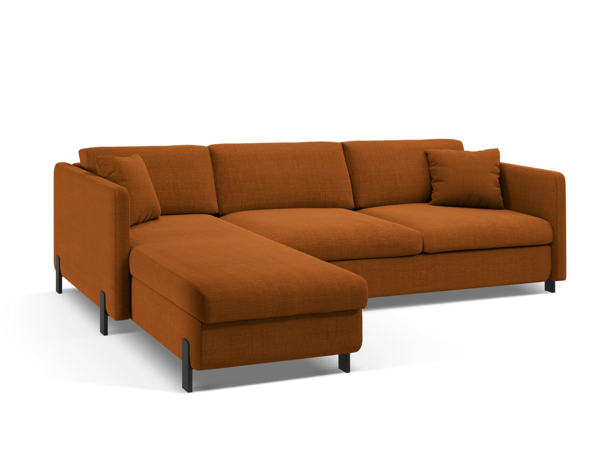 Gloria Ecksofa links mit Schlaffunktion und Stauraum 4 Sitzer in Brick-Bjorn präsentiert im Onlineshop von KAQTU Design AG. Bettsofa links ist von Micadoni