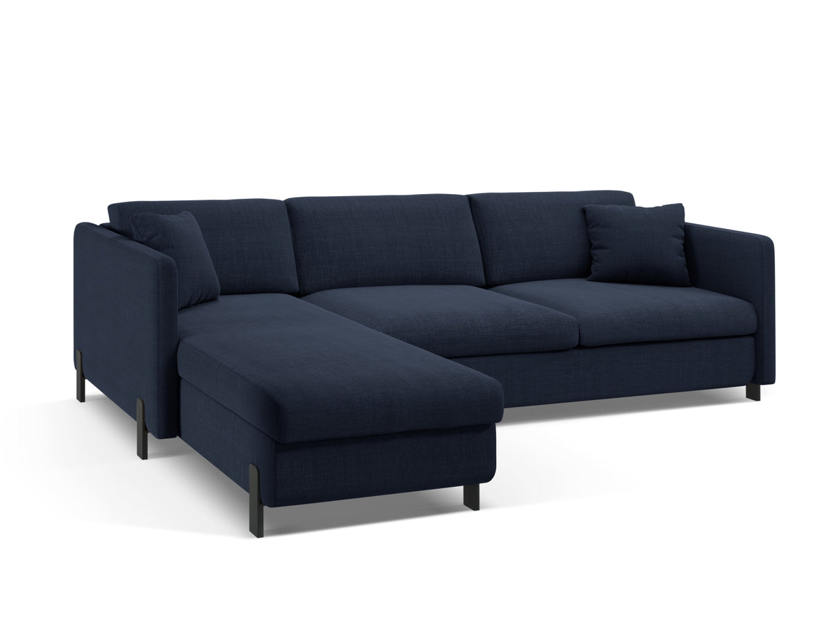 Gloria Ecksofa links mit Schlaffunktion und Stauraum 4 Sitzer in Blue-Bjorn präsentiert im Onlineshop von KAQTU Design AG. Bettsofa links ist von Micadoni