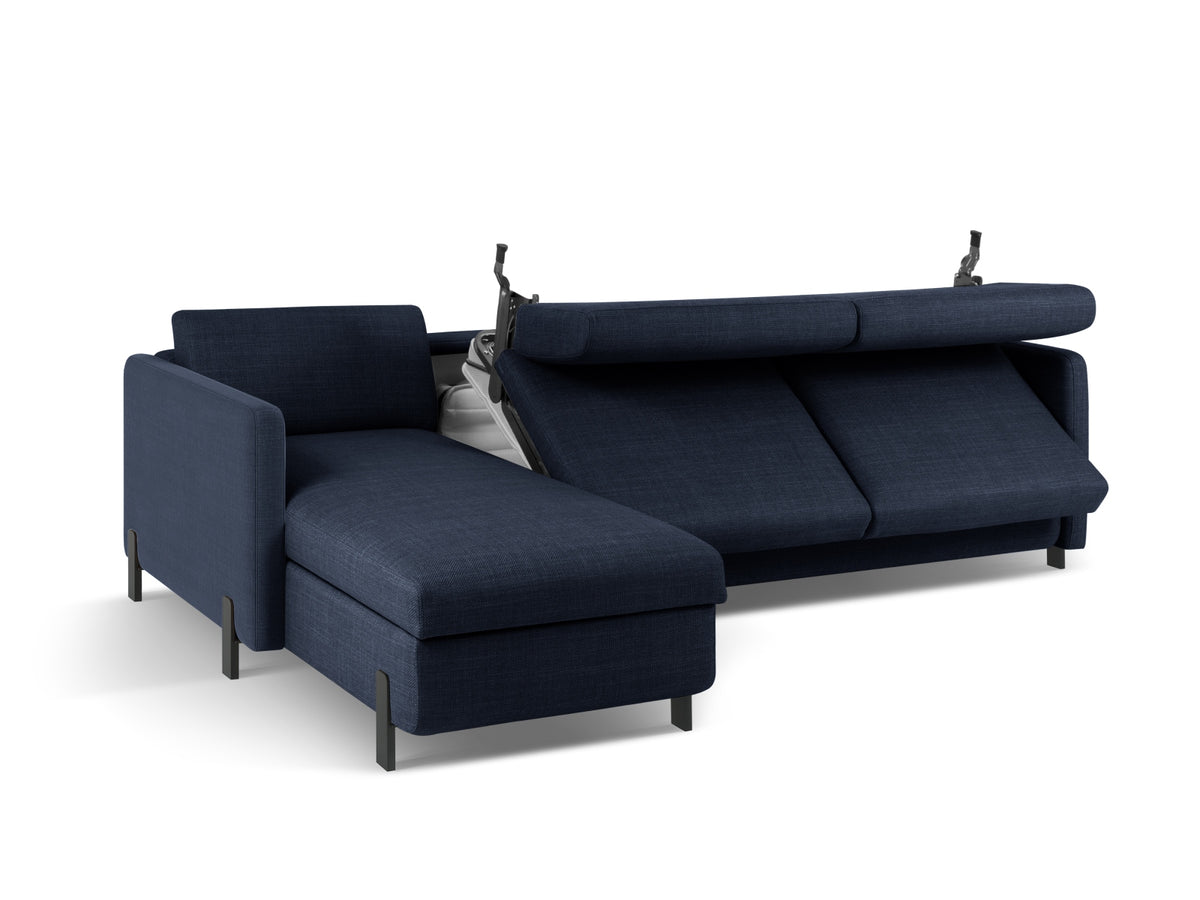 Gloria Ecksofa links mit Schlaffunktion und Stauraum 4 Sitzer in Blue-Bjorn präsentiert im Onlineshop von KAQTU Design AG. Bettsofa links ist von Micadoni