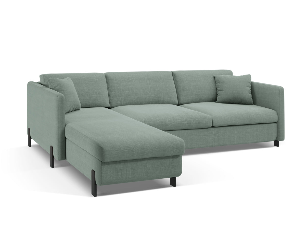 Gloria Ecksofa links mit Schlaffunktion und Stauraum 4 Sitzer in Mint-Bjorn präsentiert im Onlineshop von KAQTU Design AG. Bettsofa links ist von Micadoni