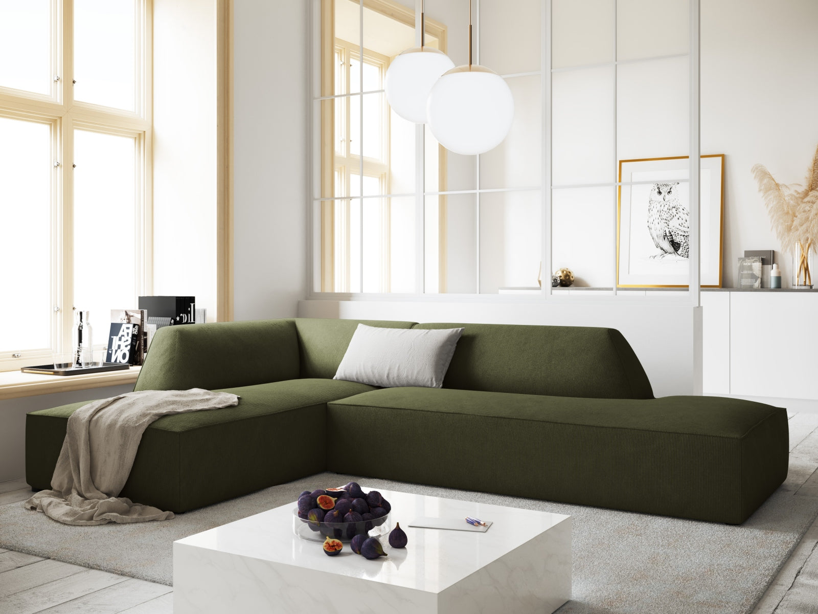 Ruby Modulares Ecksofa links 4 Sitzer in Green-Scala präsentiert im Onlineshop von KAQTU Design AG. Ecksofa links ist von Micadoni