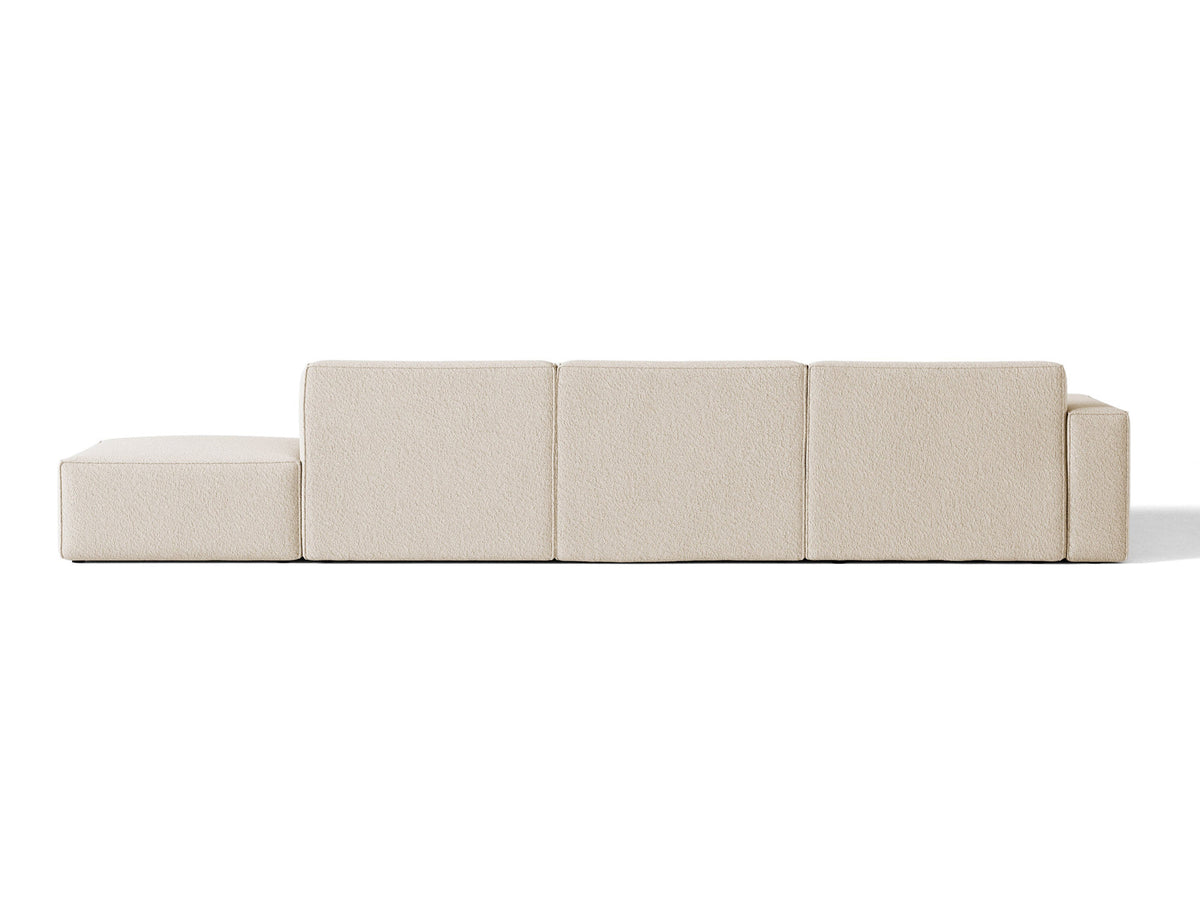 Modulares Ecksofa Jodie von Micadoni, L-Form mit Meridienne links, Polsterstoff, schwarze Beine
