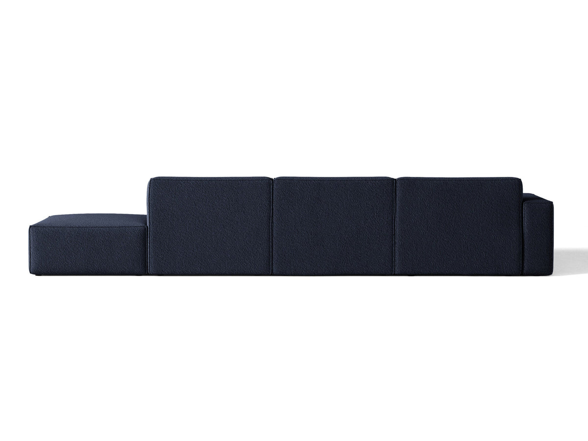 Modulares Ecksofa Jodie von Micadoni, L-Form mit Meridienne links, Polsterstoff, schwarze Beine