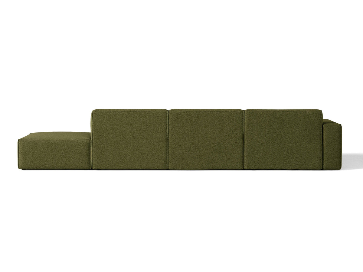 Modulares Ecksofa Jodie von Micadoni, L-Form mit Meridienne links, Polsterstoff, schwarze Beine