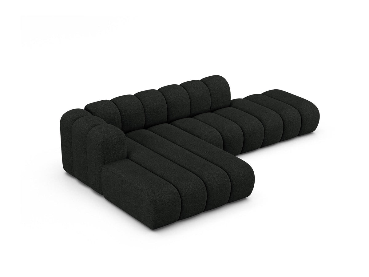 Lupine Modulares Ecksofa open links 5 Sitzer in Black-Baloo präsentiert im Onlineshop von KAQTU Design AG. L-Sofa links ist von Micadoni