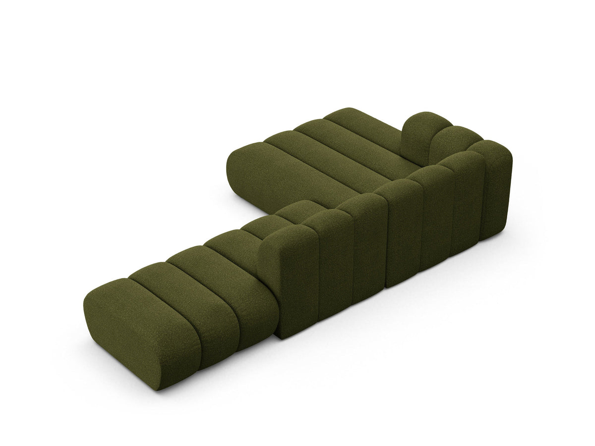 Lupine Modulares Ecksofa open links 5 Sitzer in Dark Olive Green-Baloo präsentiert im Onlineshop von KAQTU Design AG. L-Sofa links ist von Micadoni