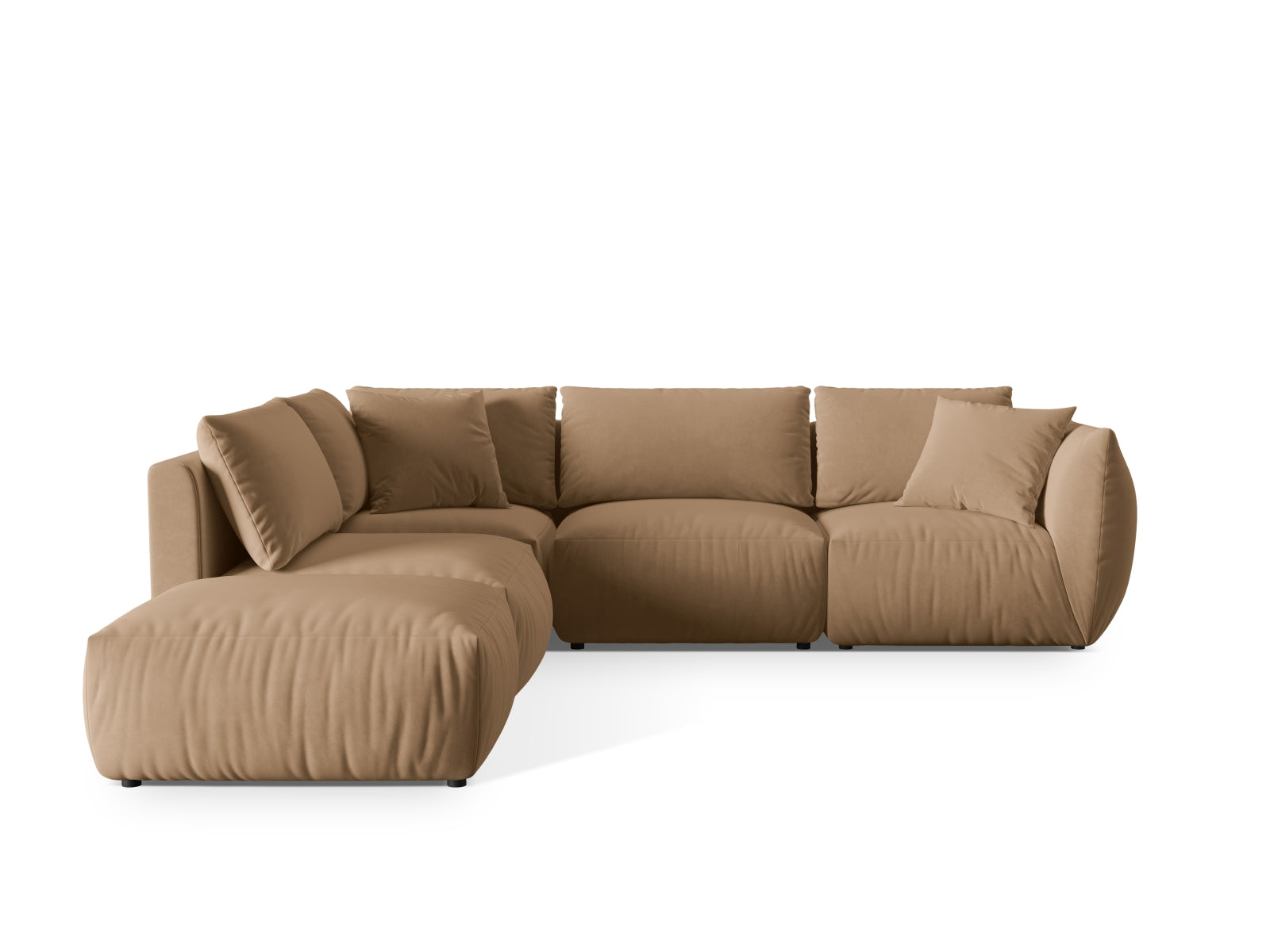 Chris Velour Modular Ecksofa links 4 Sitzer in Sand präsentiert im Onlineshop von KAQTU Design AG. Ecksofa links ist von Micadoni