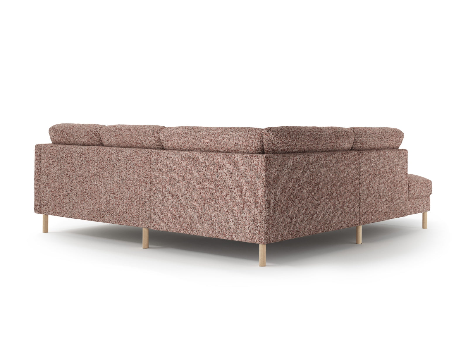 Elegantes Eden Ecksofa links in sanftem Pink Melange-Puente, ideal für gesellige Runden und gemütliche Stunden. 4-Sitzer von Micadoni.