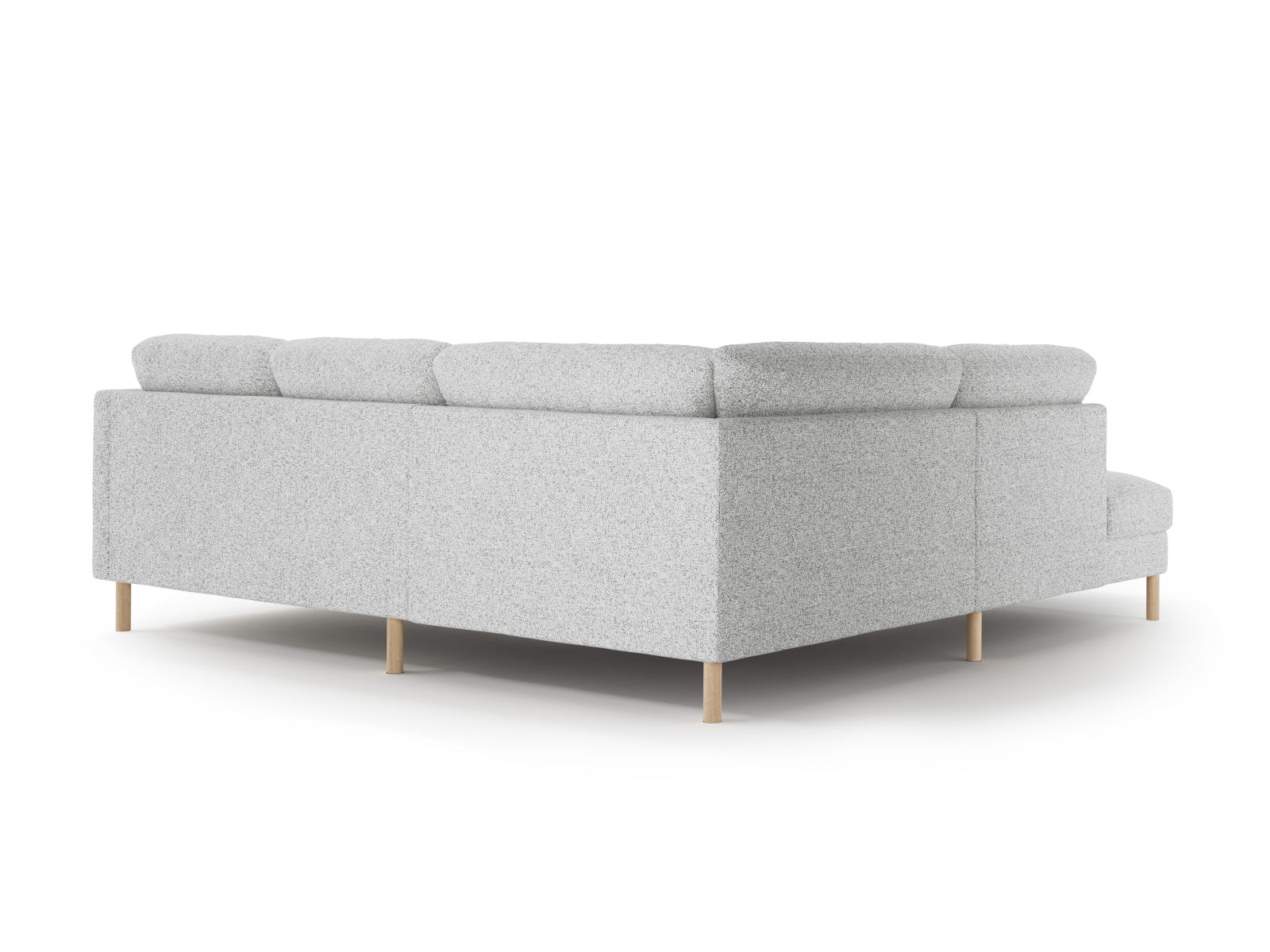 Modernes Eden Ecksofa links in schickem Grau, ideal für gesellige Runden. Komfortables 4-Sitzer-Design von Micadoni.
