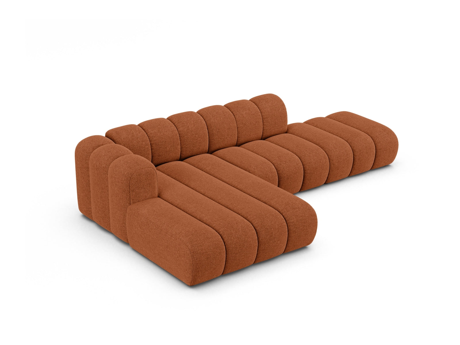 Modernes L-Sofa von Micadoni, das Platz für 5 Personen bietet. In der Farbe Brick-Eden, perfekt für gemütliche und stilvolle Wohnzimmer.