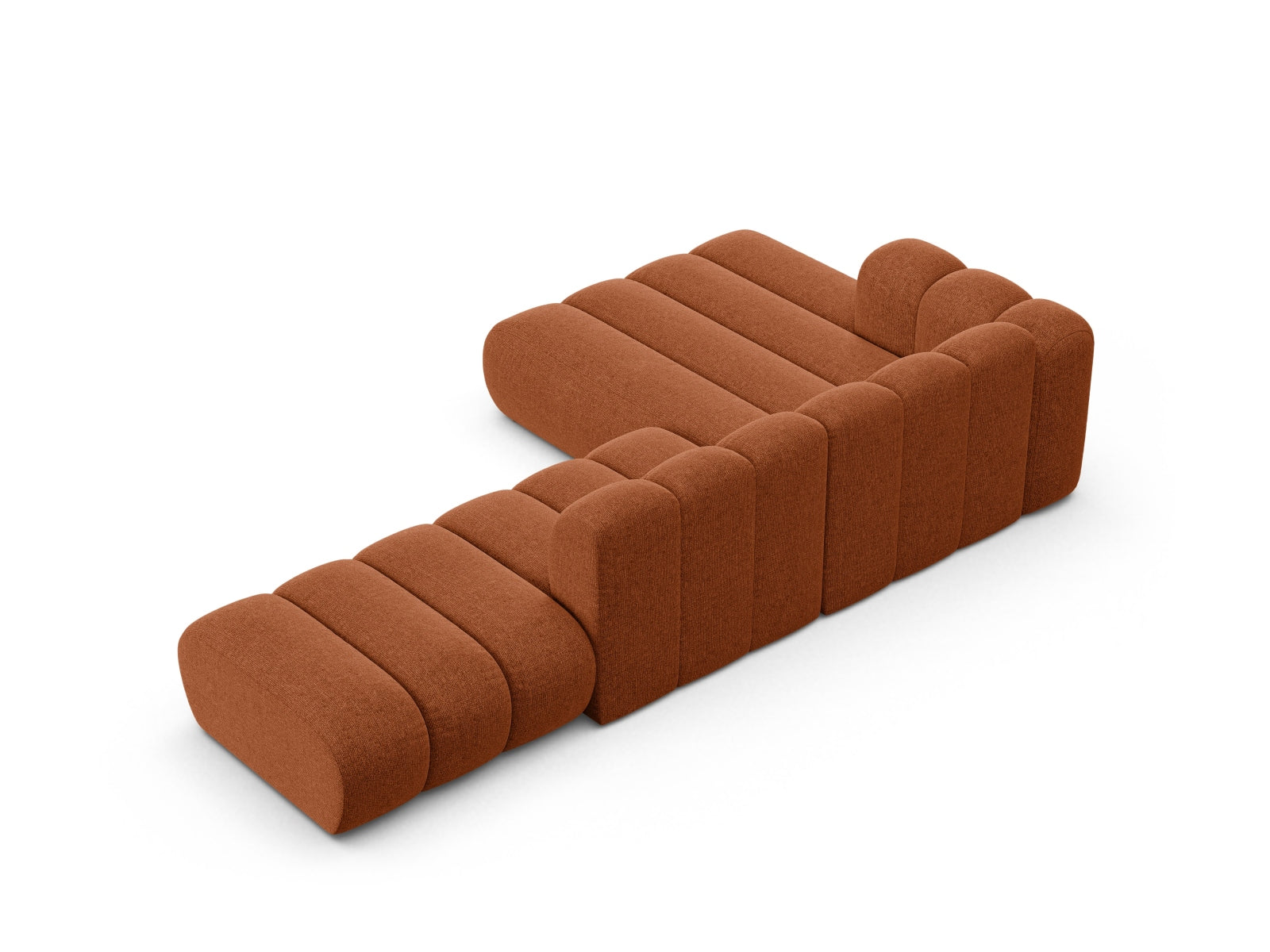 Elegantes 5-Sitzer Ecksofa von Micadoni in Brick-Eden, ideal für gesellige Abende und stilvolle Wohnräume.