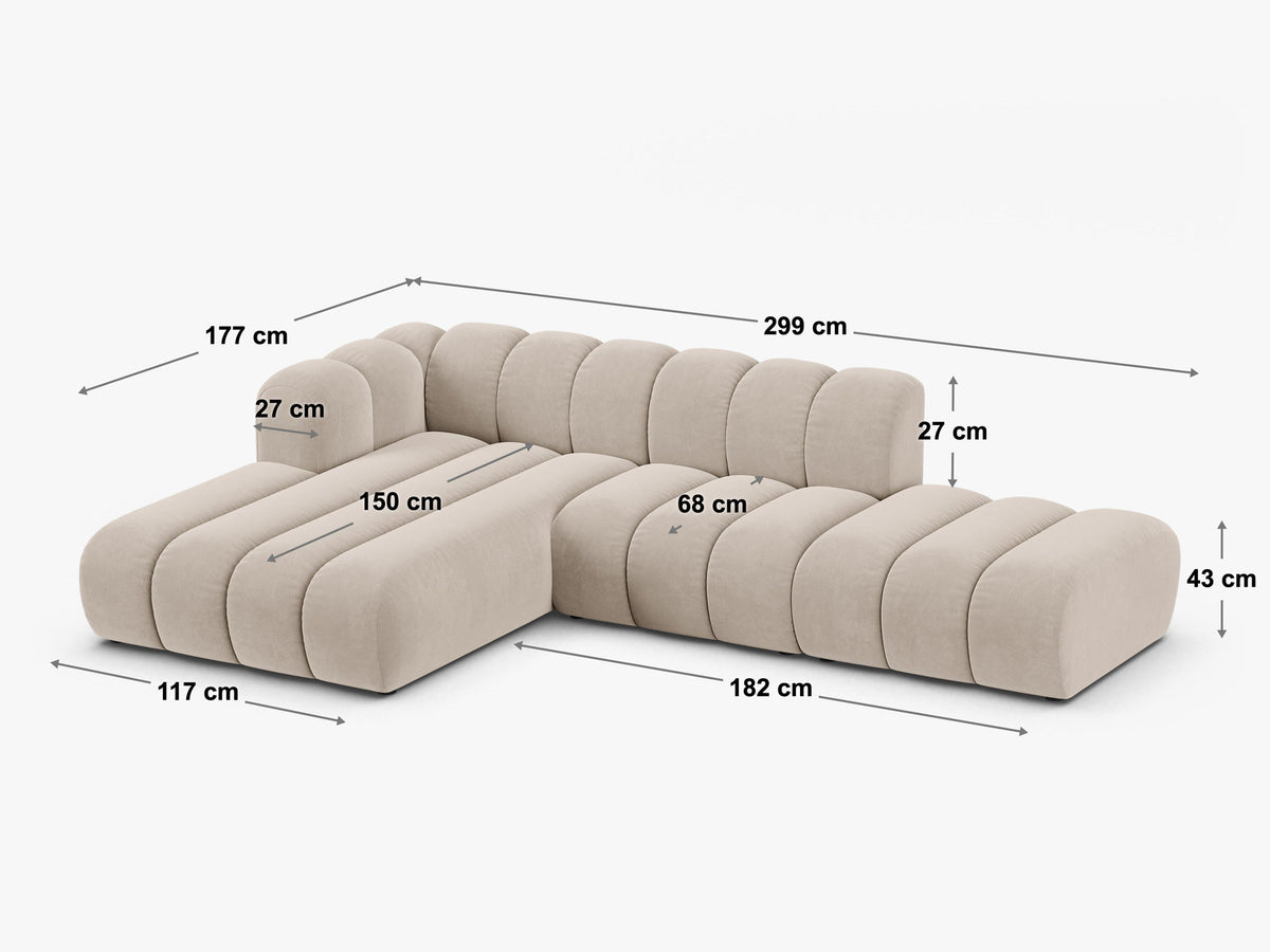 Lupine Modular Open Ecksofa 5 Sitzer in Brick-Eden präsentiert im Onlineshop von KAQTU Design AG. L-Sofa links ist von Micadoni