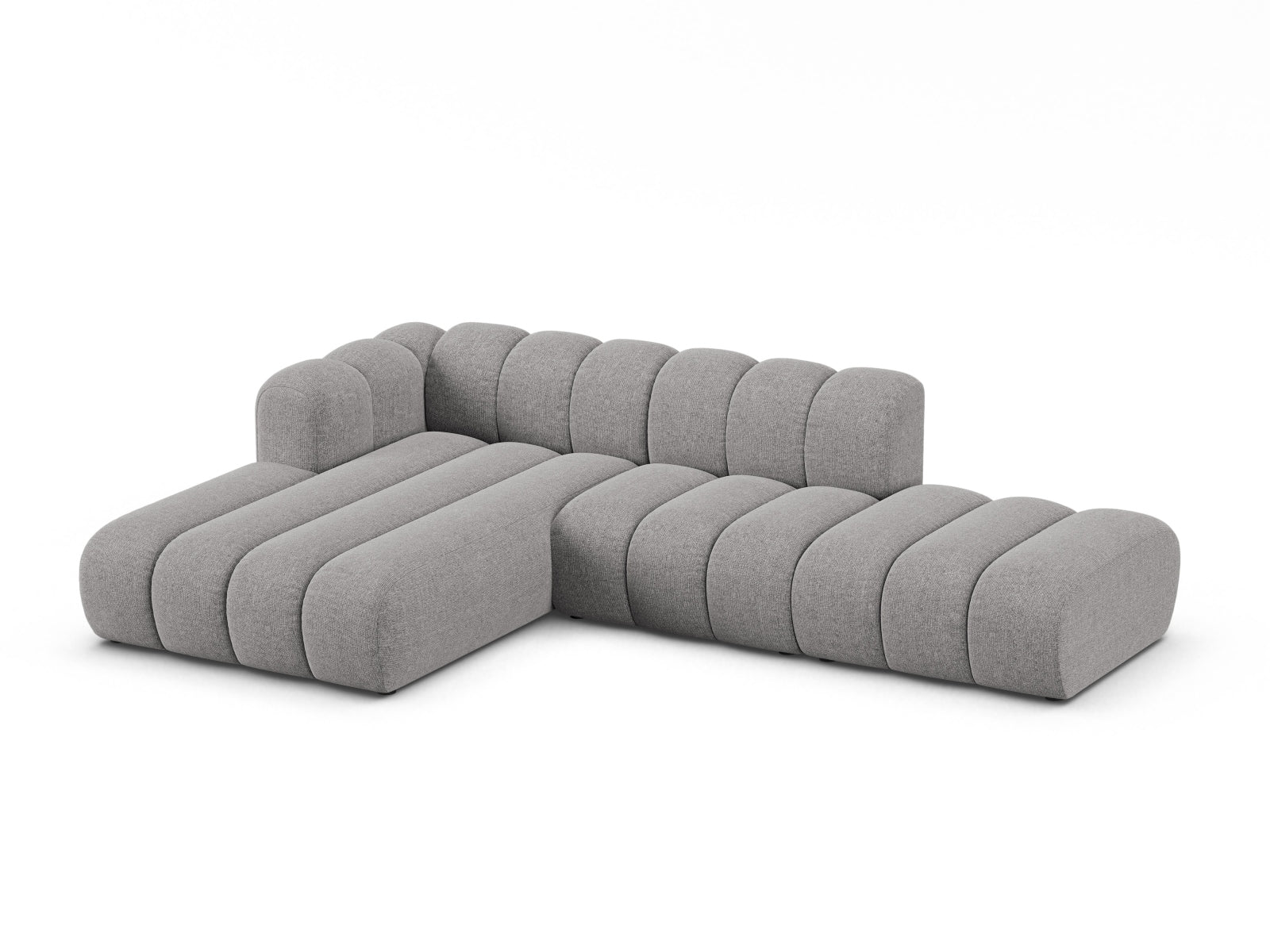 Stylisches Lupine Modular Open Ecksofa für 5 Personen in hellem Grau, ideal für moderne Wohnräume, präsentiert von Micadoni.