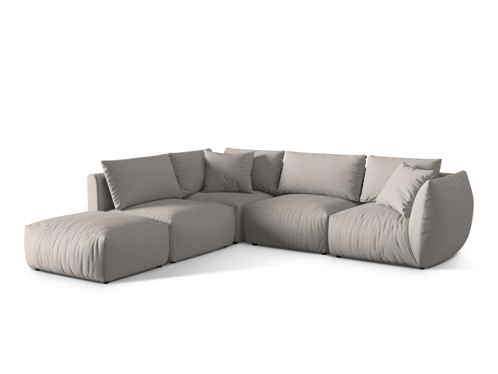 Elegantes, modulares 4-Sitzer Ecksofa von Micadoni, linksseitig, mit zeitgemäßem Look und hohem Sitzkomfort für stilvolle Wohnzimmer.