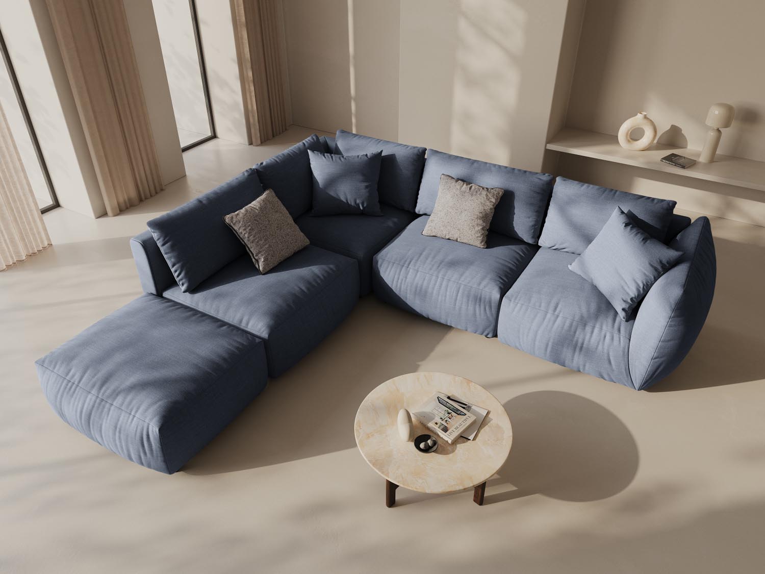 Entdecken Sie das Chris Modulare Ecksofa links von Micadoni – ein elegantes 4-Sitzer Sofa, das modernen Stil und höchsten Komfort bietet.