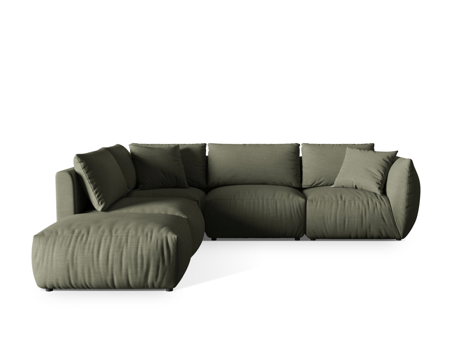 Chris Modulares Ecksofa links 4 Sitzer in Muted Blue-LINS präsentiert im Onlineshop von KAQTU Design AG. Ecksofa links ist von Micadoni