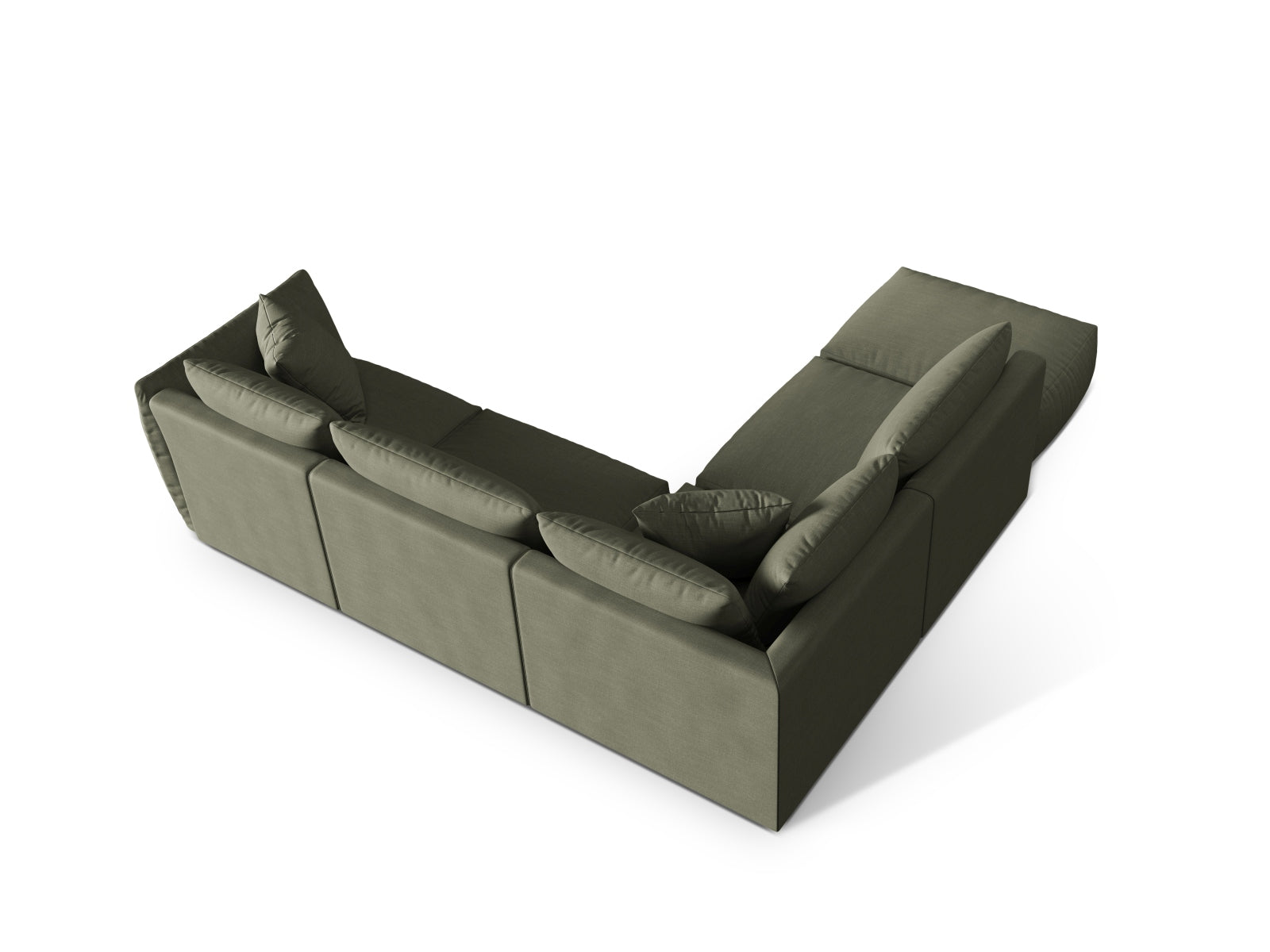 Elegantes, modulares Ecksofa in sanftem Blau, bietet Platz für 4 Personen und verleiht jedem Raum eine moderne, gemütliche Note.