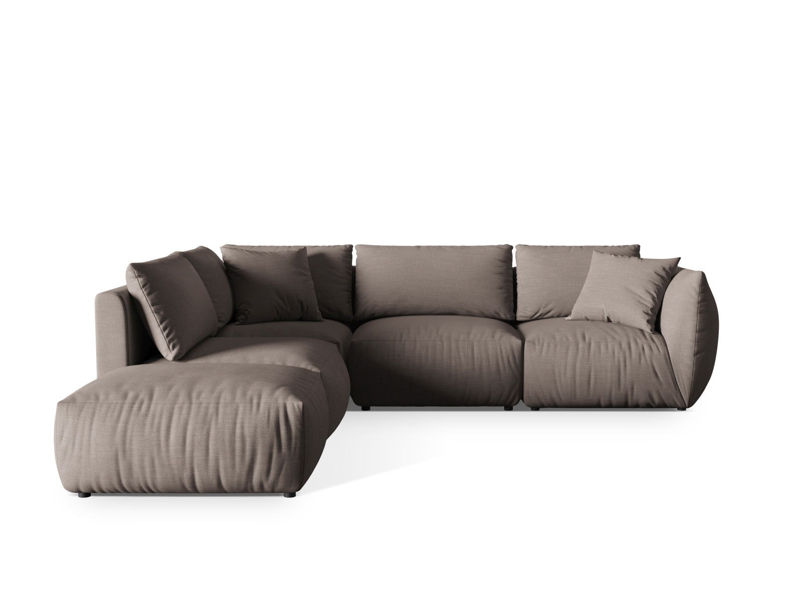 Chris Modulares Ecksofa links 4 Sitzer in Warm grey-LINS präsentiert im Onlineshop von KAQTU Design AG. Ecksofa links ist von Micadoni