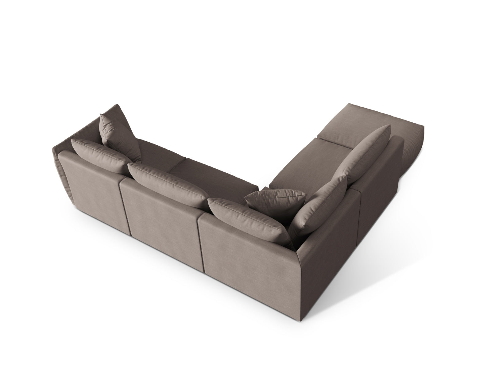 Elegantes, modulares 4-Sitzer Ecksofa in Warm Grey von Micadoni, perfekt für stilvolle Wohnkonzepte und individuelle Raumgestaltungen.