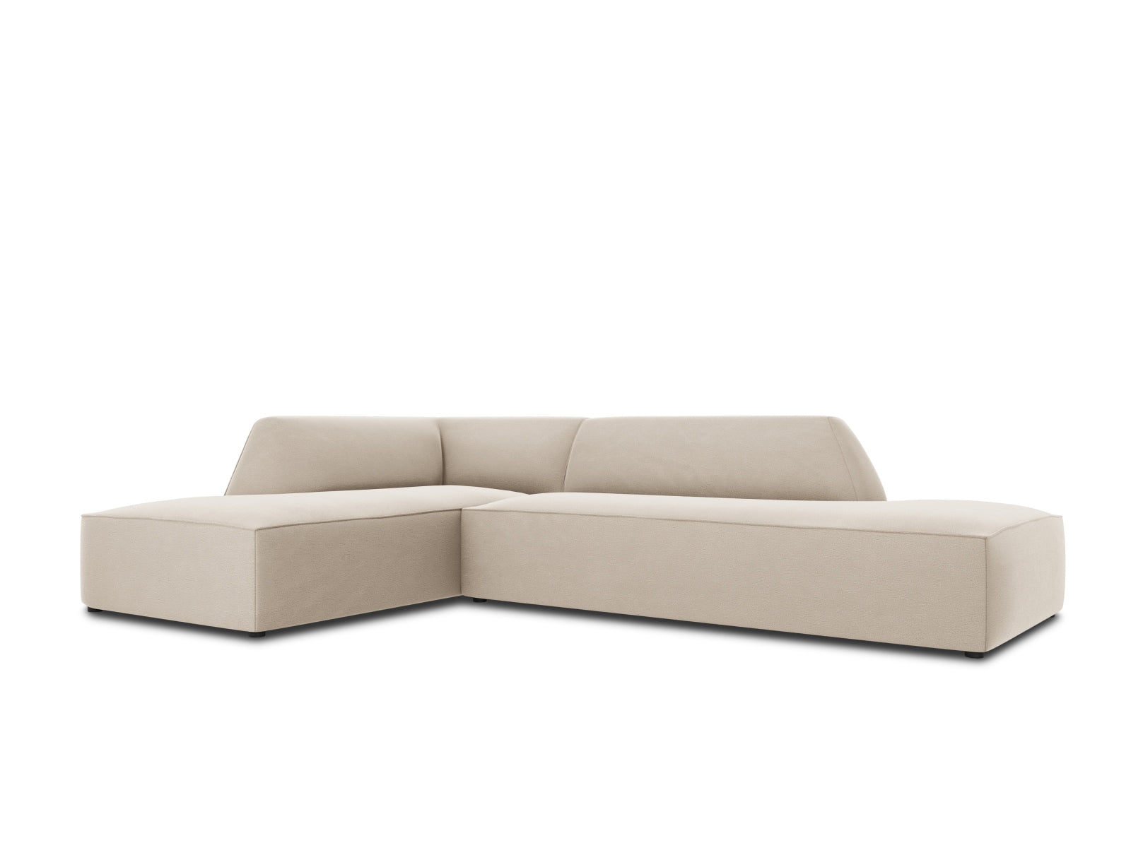 Ruby Velour modulares Ecksofa links 4 Sitzer in Beige-Salvador präsentiert im Onlineshop von KAQTU Design AG. Ecksofa links ist von Micadoni