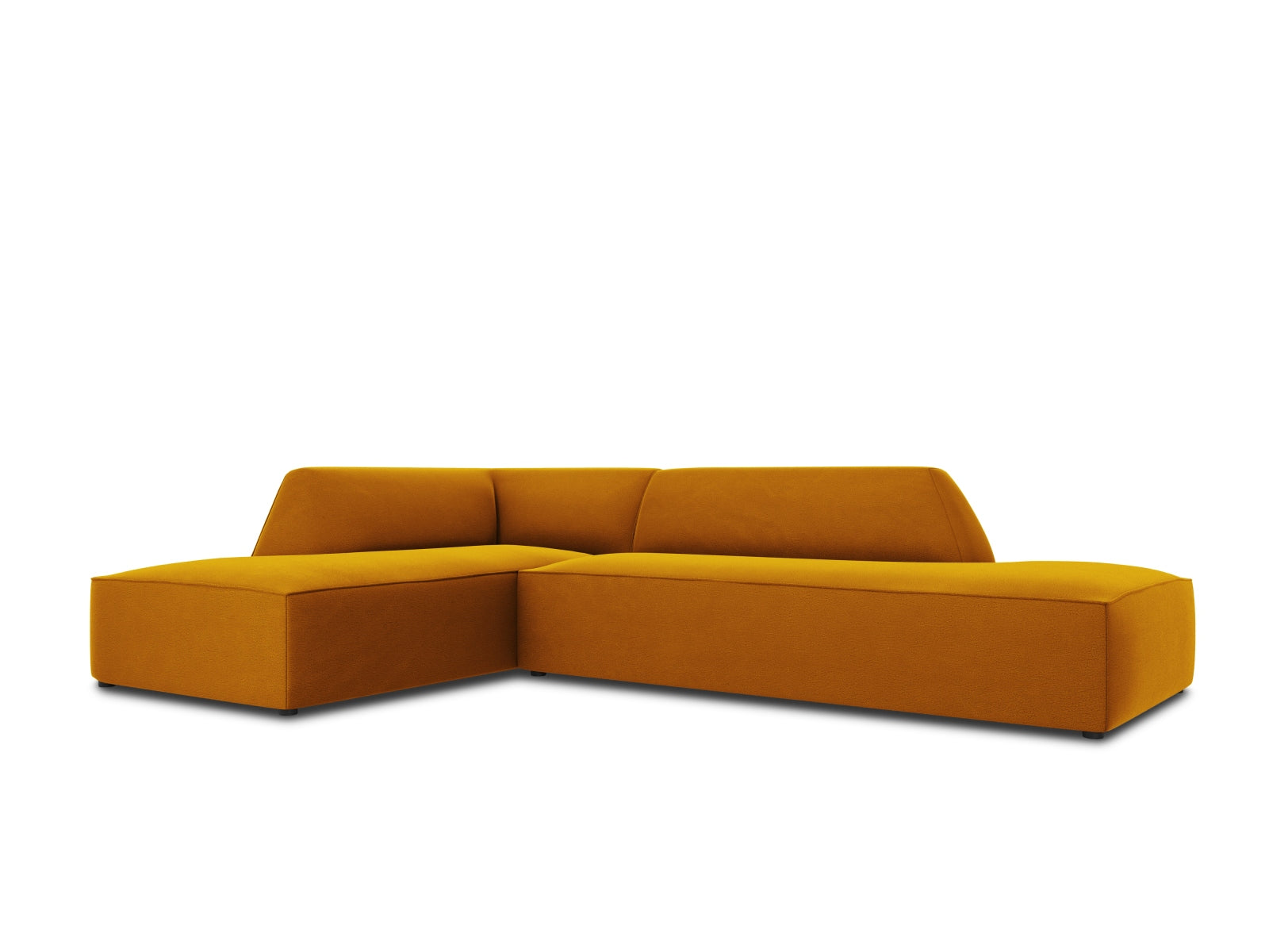 Ruby Velour modulares Ecksofa links 4 Sitzer in Yellow-Salvador präsentiert im Onlineshop von KAQTU Design AG. Ecksofa links ist von Micadoni