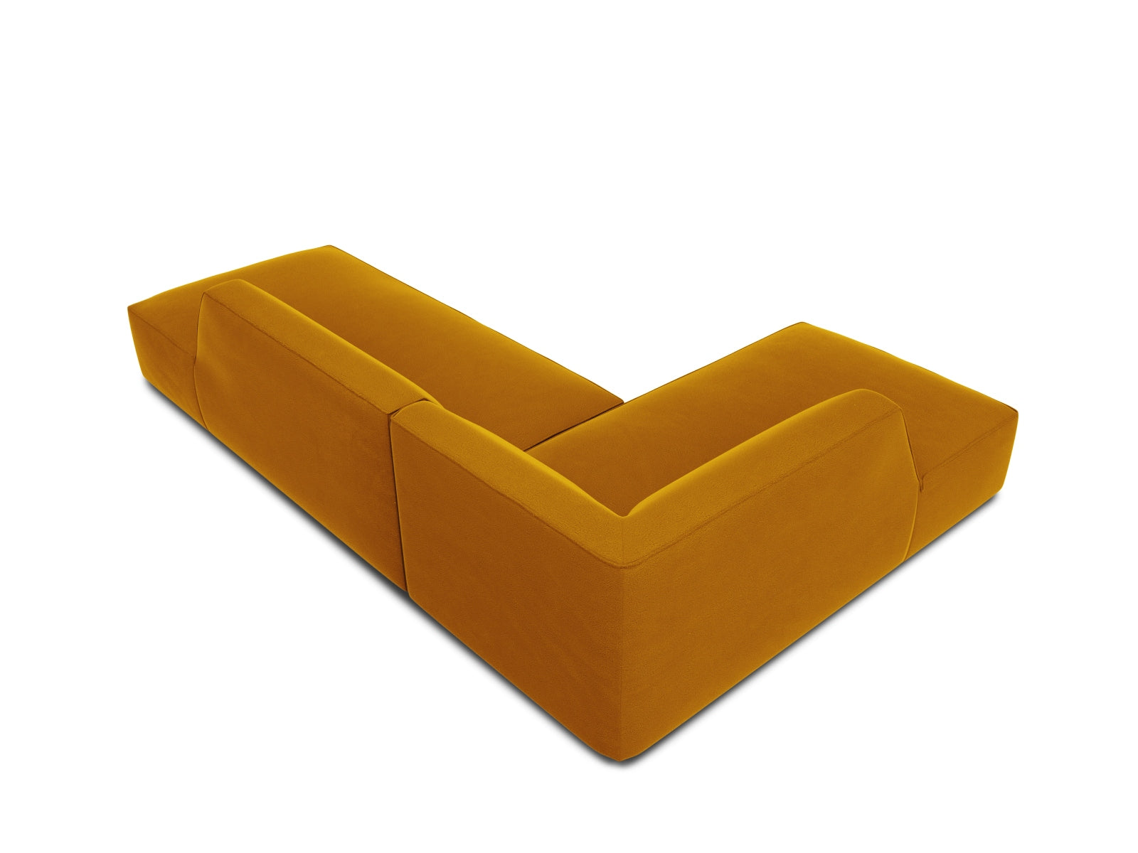 Ruby Velour modulares Ecksofa links 4 Sitzer in Yellow-Salvador präsentiert im Onlineshop von KAQTU Design AG. Ecksofa links ist von Micadoni