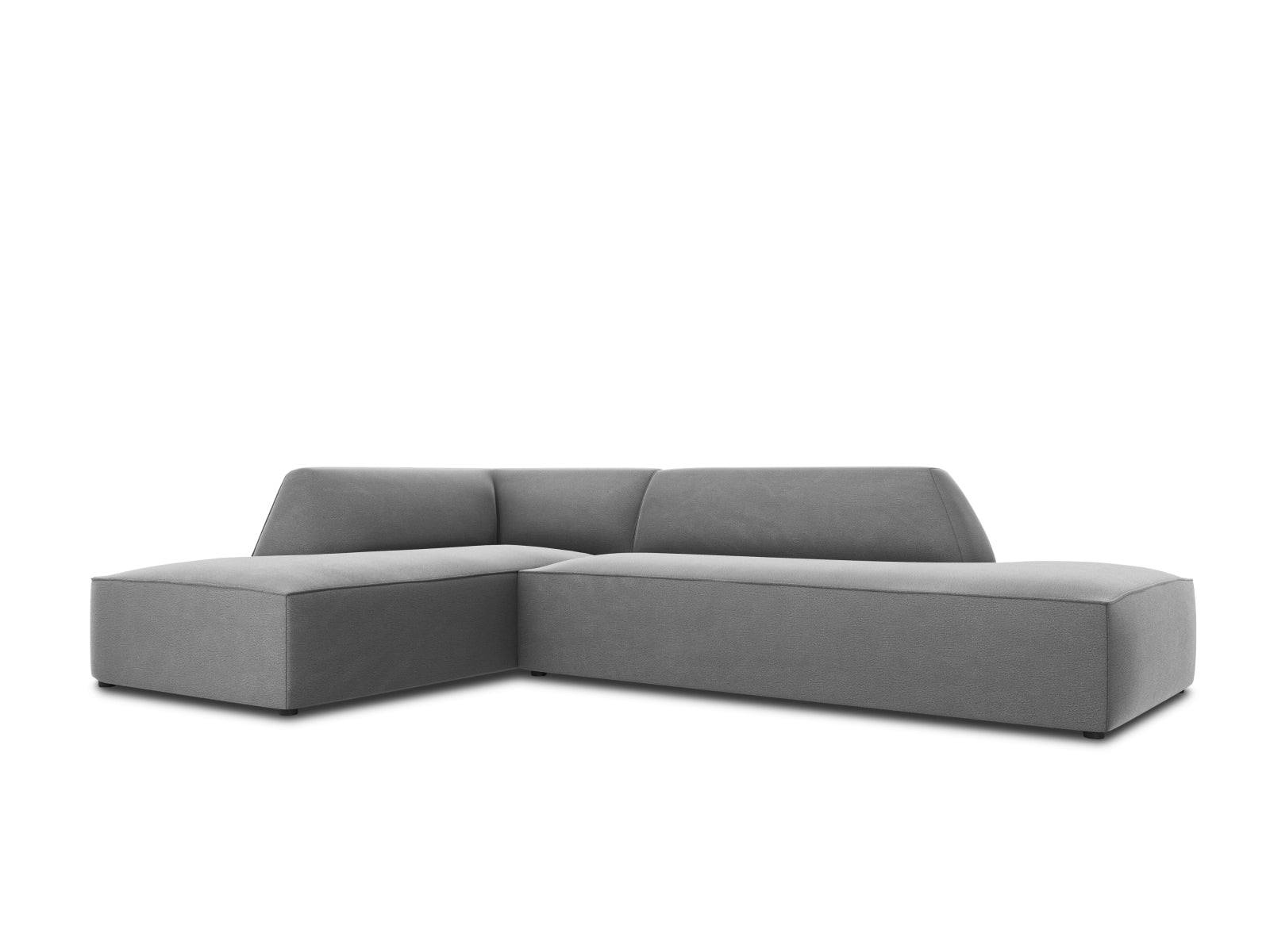 Ruby Velour modulares Ecksofa links 4 Sitzer in Grey-Salvador präsentiert im Onlineshop von KAQTU Design AG. Ecksofa links ist von Micadoni