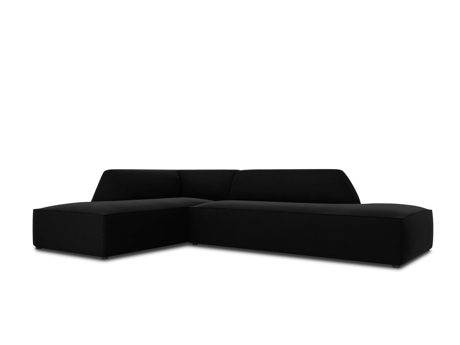 Ruby Velour modulares Ecksofa links 4 Sitzer in Black-Salvador präsentiert im Onlineshop von KAQTU Design AG. Ecksofa links ist von Micadoni