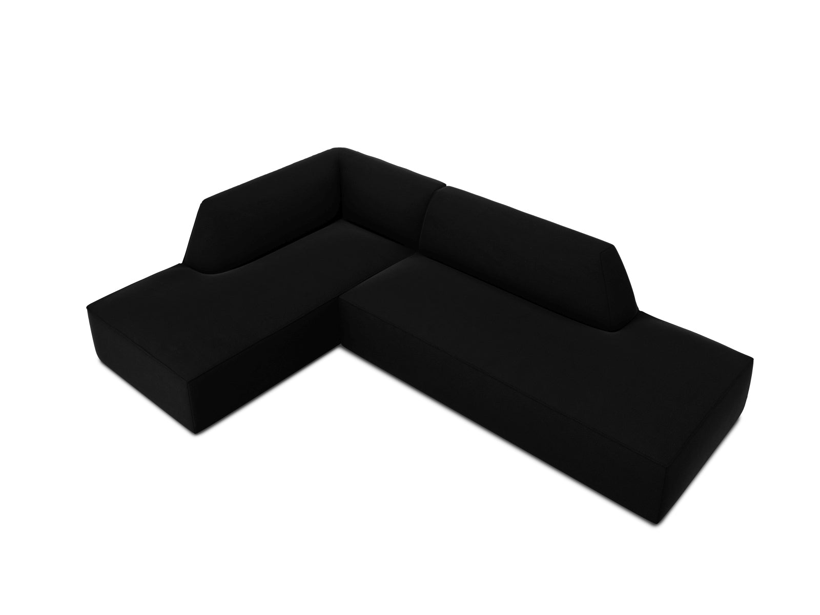 Ruby Velour modulares Ecksofa links 4 Sitzer in Black-Salvador präsentiert im Onlineshop von KAQTU Design AG. Ecksofa links ist von Micadoni