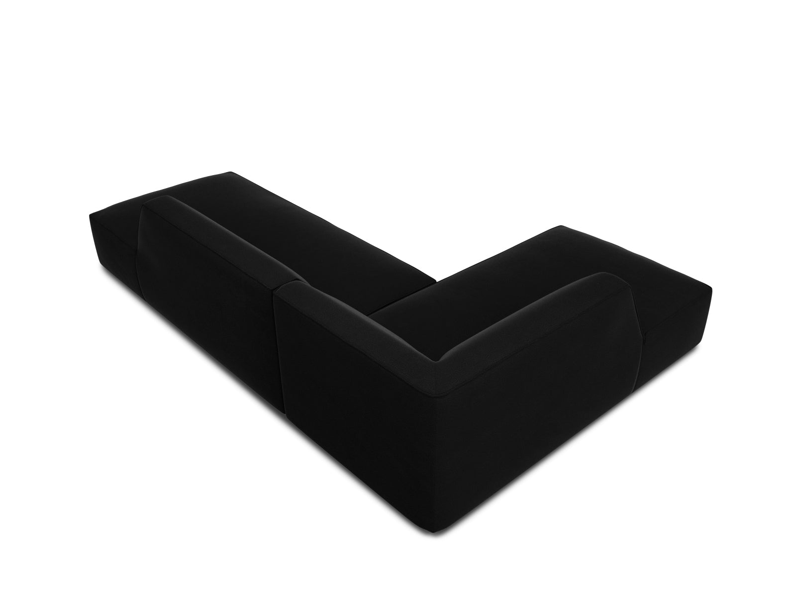 Ruby Velour modulares Ecksofa links 4 Sitzer in Black-Salvador präsentiert im Onlineshop von KAQTU Design AG. Ecksofa links ist von Micadoni