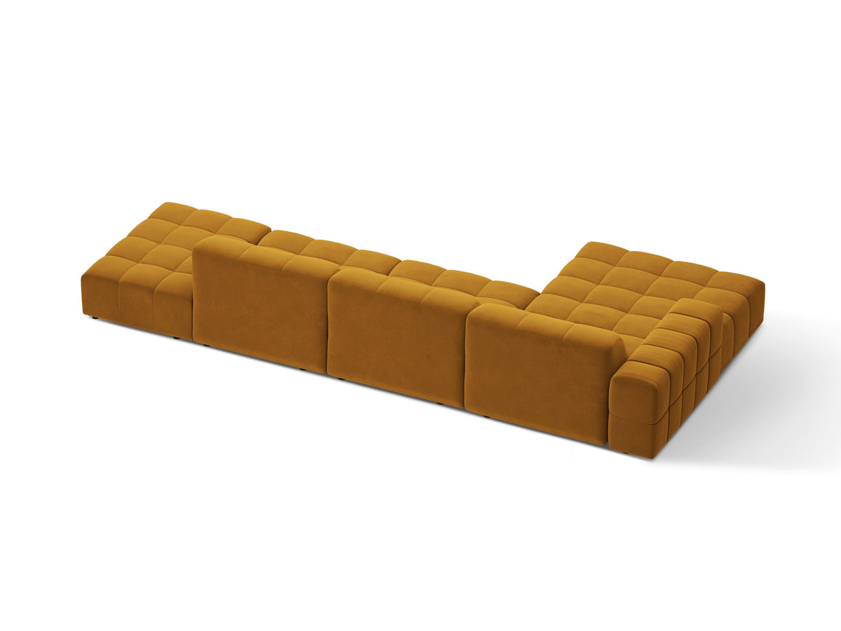 5-Sitzer Ecksofa links Jennifer in Yellow-Bluvel präsentiert im Onlineshop von KAQTU Design AG. L-Sofa links ist von Micadoni