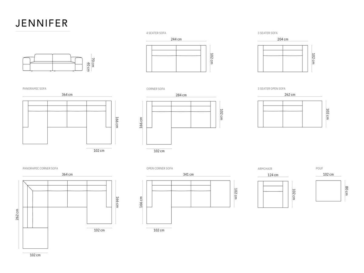 5-Sitzer Ecksofa links Jennifer in Dark Beige-Bluvel präsentiert im Onlineshop von KAQTU Design AG. Ecksofa links ist von Micadoni