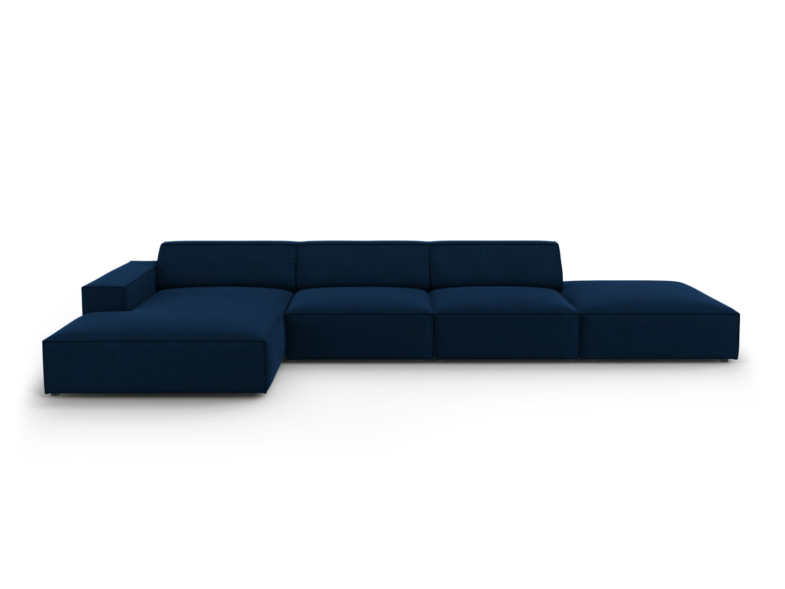 Jodie Velour modulares Ecksofa links 5 Sitzer in Royal Blue präsentiert im Onlineshop von KAQTU Design AG. Ecksofa links ist von Micadoni