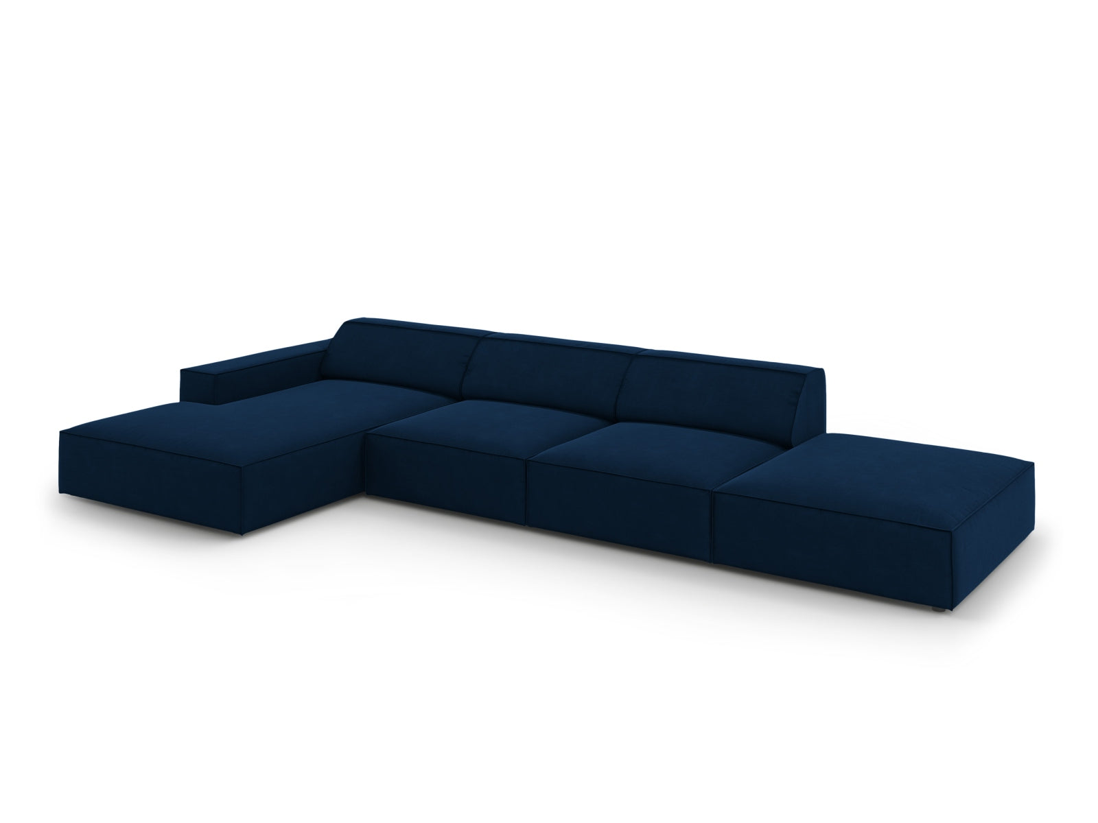 Erleben Sie das Jodie Velour Ecksofa links von Micadoni – ein modulares 5-Sitzer Sofa, das modernes Design, hohen Komfort und individuelle Anpassungsmöglichkeiten bietet.