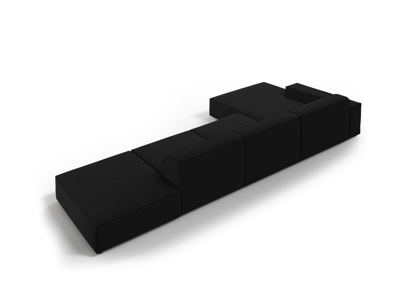 Elegantes modulares Ecksofa Jodie in edlem Velours, 5-Sitzer, linksseitig, perfekt für moderne Wohnkonzepte von Micadoni.