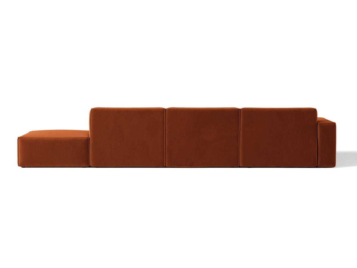 Modulares Ecksofa Jodie von Micadoni, L-Form mit Meridienne links, Polsterstoff, schwarze Beine