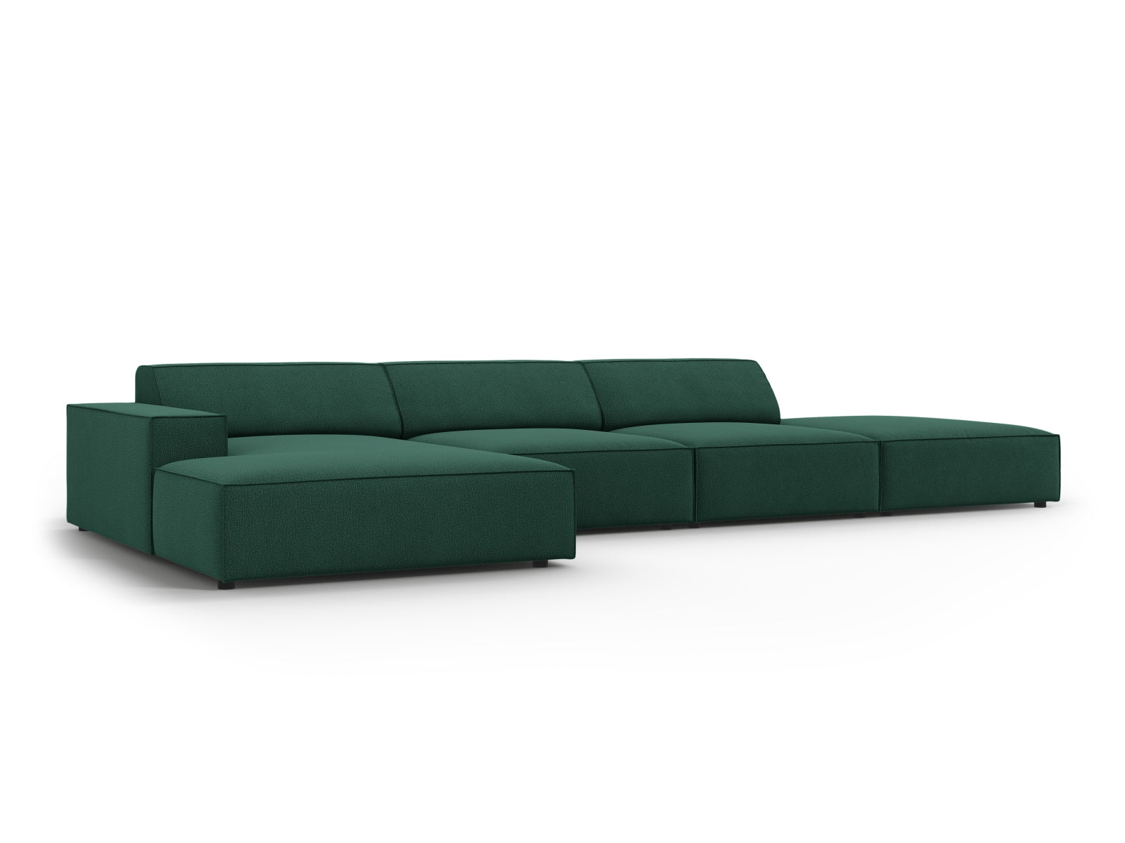 Elegantes, modulares Ecksofa Jodie von Micadoni in frischem Grün, ideal für moderne Wohnräume und entspannte Stunden mit Freunden.