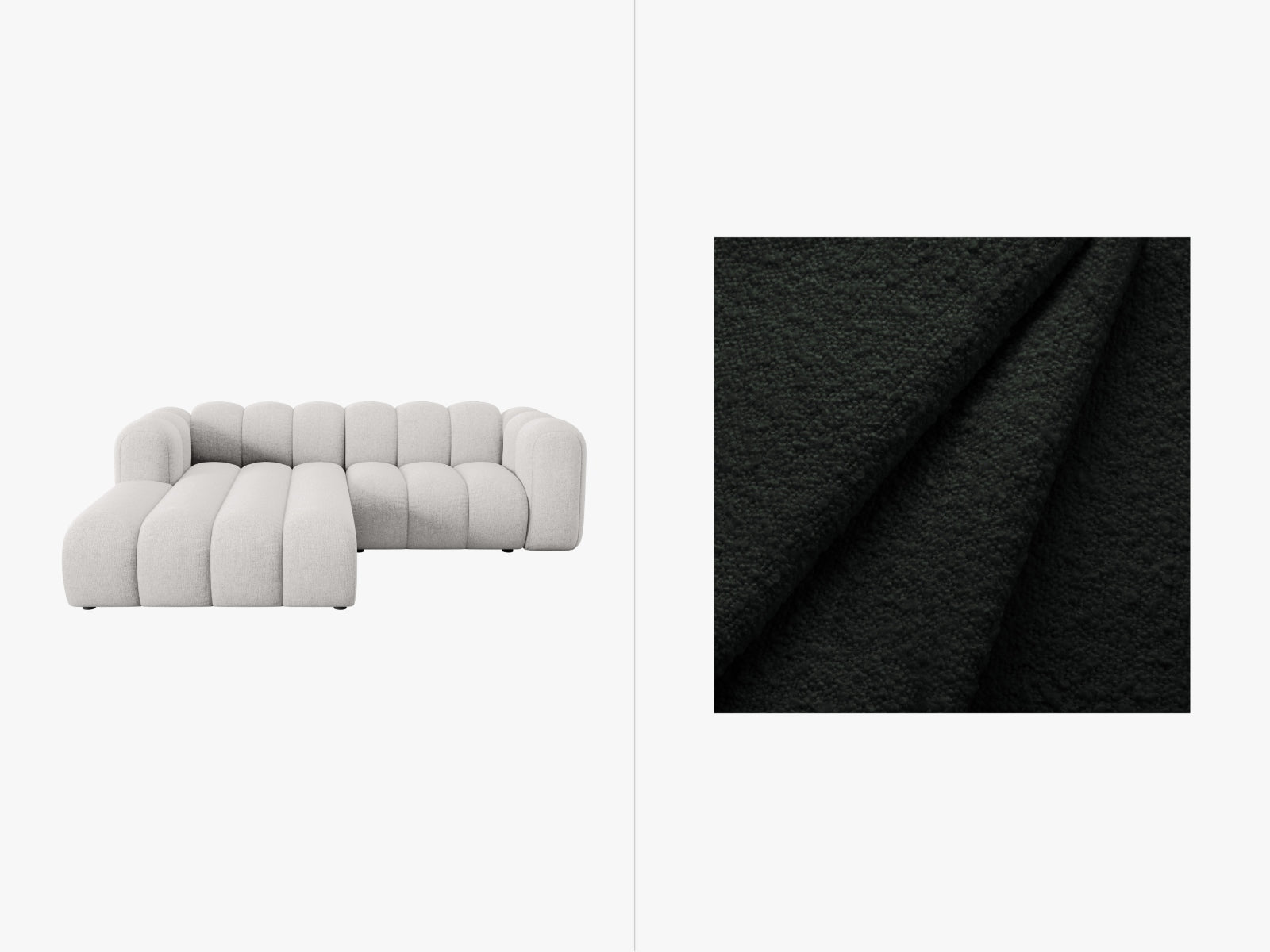 Lupine Modulares Ecksofa links 3 Sitzer in Black-Baloo präsentiert im Onlineshop von KAQTU Design AG. L-Sofa links ist von Micadoni
